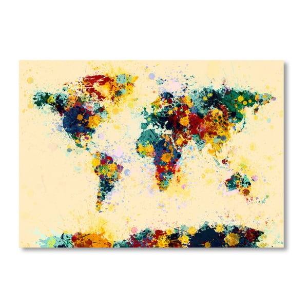 Plagát s pestrofarebnou mapou sveta Americanflat Colors, 60  ×   42 cm