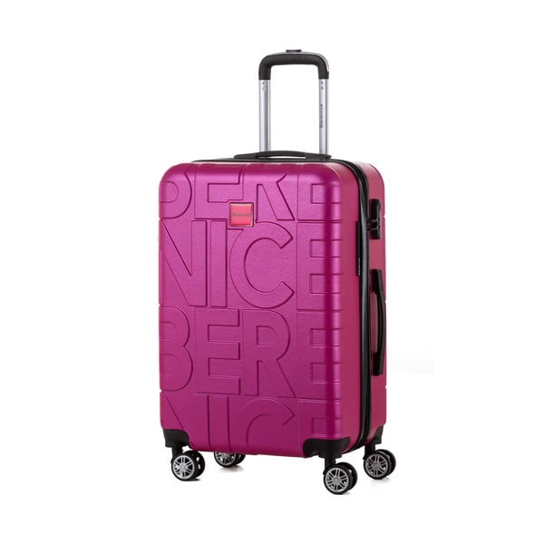 Ružový cestovný kufor Berenice Typo, 71 l
