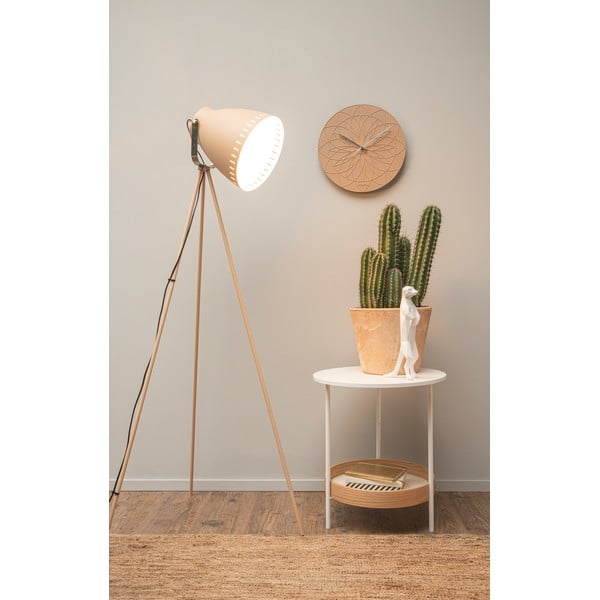 Pieskovohnedá stojacia lampa s detailmi v striebornej farbe Leitmotiv Mingle-image-1