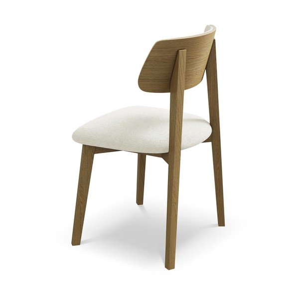 Krémová jedálenská stolička z masívneho dreva Niu – Makamii-image-3