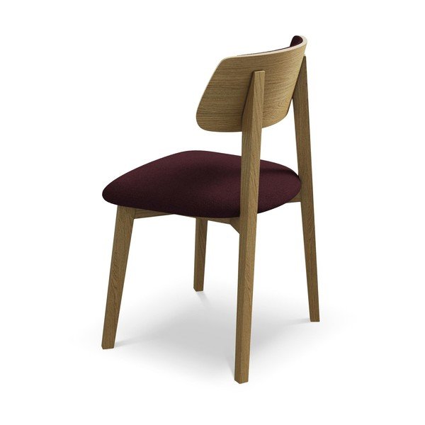 Vínovočervená jedálenská stolička z masívneho dreva Niu – Makamii-image-3