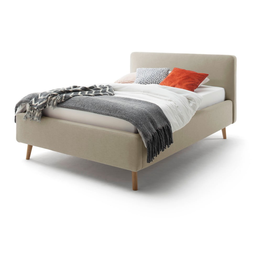 Sivohnedá dvojlôžková posteľ s roštom a úložným priestorom Meise Möbel Mattis, 140 x 200 cm