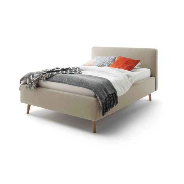 Sivohnedá dvojlôžková posteľ s roštom a úložným priestorom Meise Möbel Mattis, 140 x 200 cm