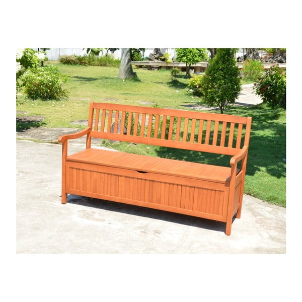 Drevená záhradná lavica v prírodnej farbe Houston – Garden Pleasure-image-1