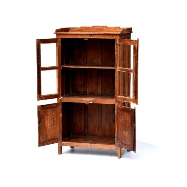 Presklená skriňa Goa 79x143 cm, hnedá patina-image-1