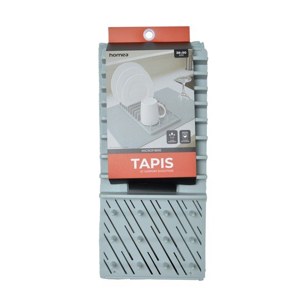 Svetlomodrá plastová odkvapkávacia podložka na riad 50x38 cm – Homéa-image-2