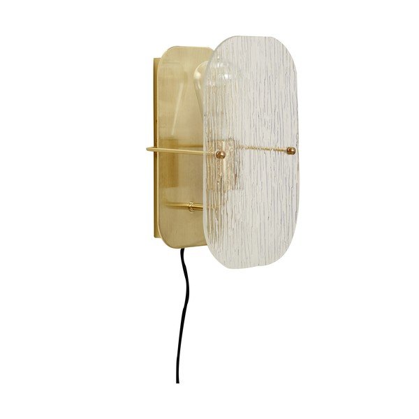 Nástenné svietidlo do zásuvky v mosadznej farbe Ruffle – Hübsch