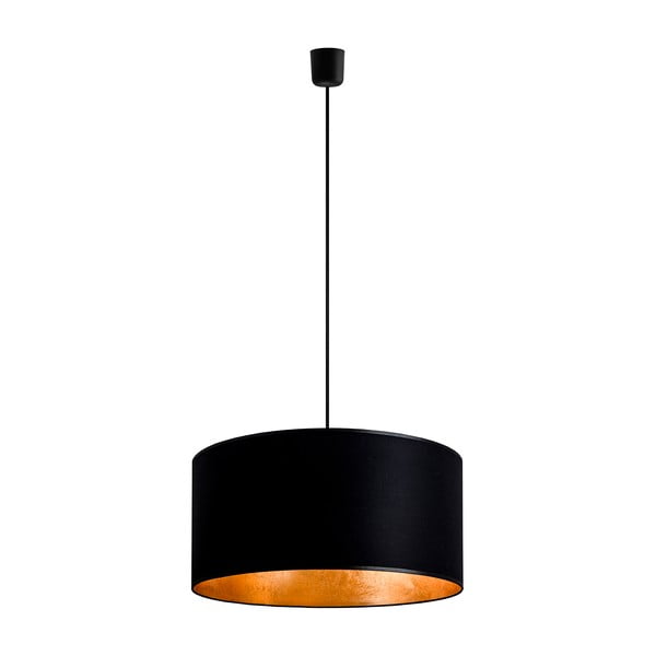 Čierne stropné svietidlo s detailom v zlatej farbe Sotto Luce MIKA, Ø 50 cm