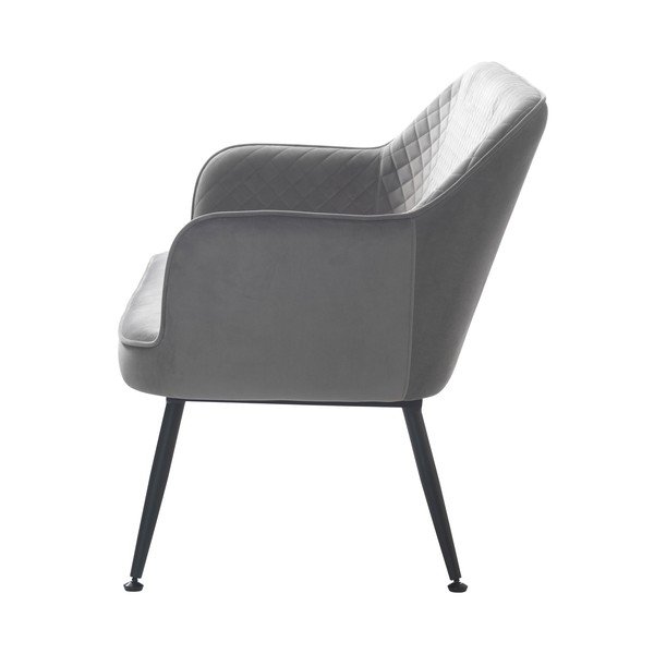 Svetlosivá zamatová pohovka 129 cm Berrie – Unique Furniture-image-3