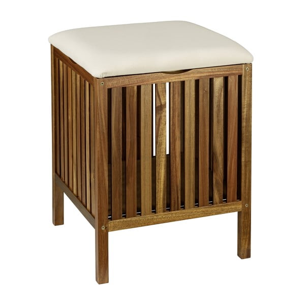 Tmavo prírodný drevený kôš na bielizeň 38 l Fondi – Wenko