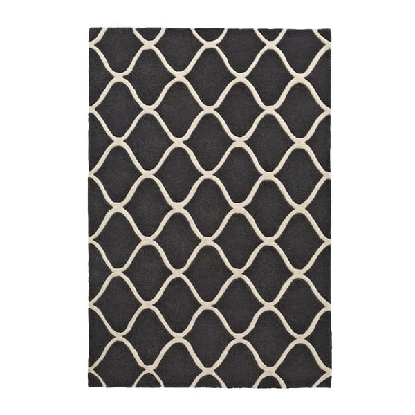 Sivý vlnený ručne viazaný koberec Think Rugs Elements Grey, 120 × 170 cm