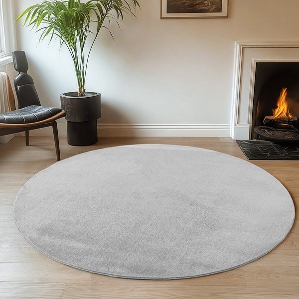 Svetlosivý prateľný okrúhly koberec ø 160 cm Joy – Ayyildiz Carpets-image-1