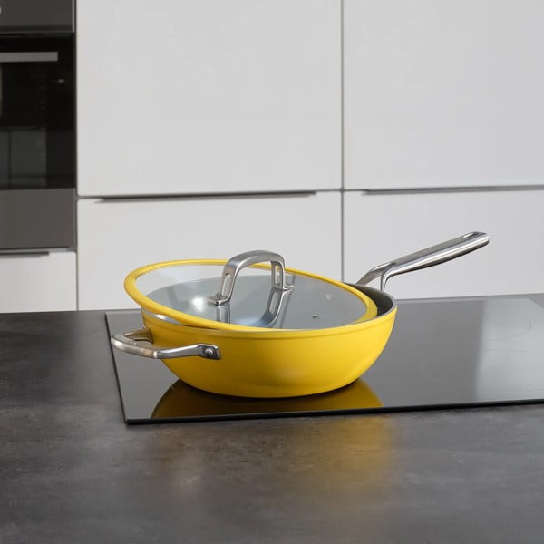 Wok panvica s pokrievkou/s keramickým povrchom ø 28 cm Meda 3.0 – FABINI-image-1