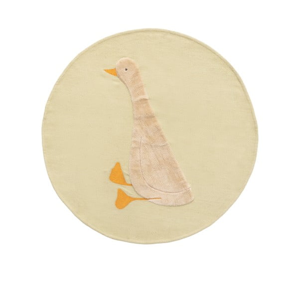 Svetložltý bavlnený detský koberec ø100 cm Milu – Kave Home