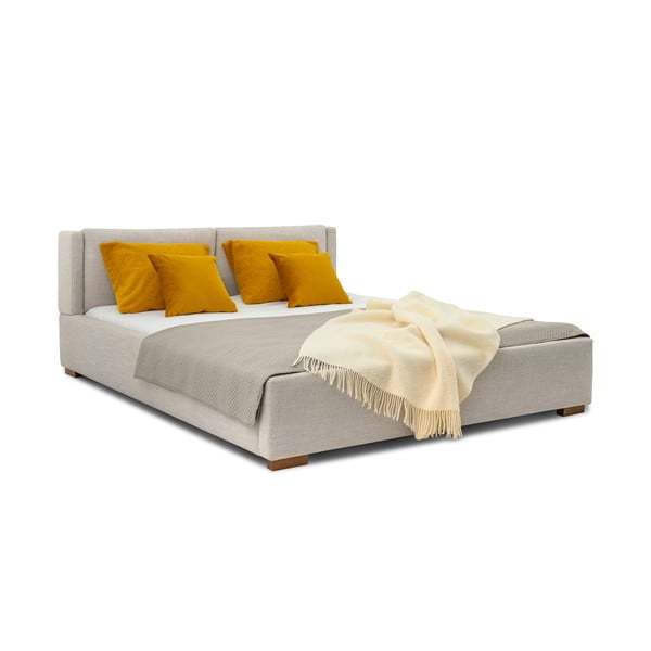 Svetlosivá čalúnená dvojlôžková posteľ s roštom 180x200 cm Dreamer – Scandic-image-2