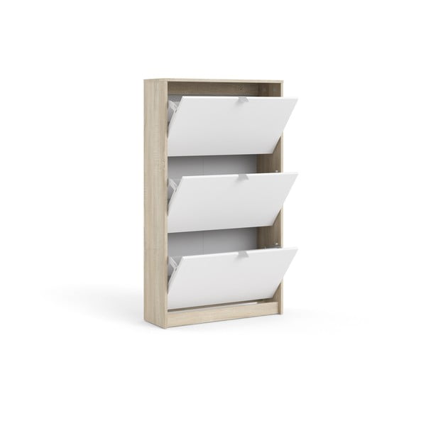 Výklopná skrinka na topánky v dekore duba v bielo-prírodnej farbe Shoes - Tvilum-image-4