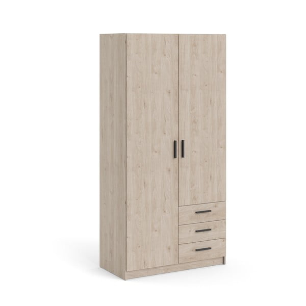Šatníková skriňa v dekore duba v prírodnej farbe 99x200 cm Sprint – Tvilum-image-3