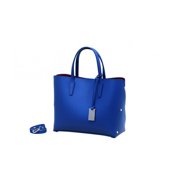 Modrá kabelka z pravej kože Andrea Cardone Dettalgio
