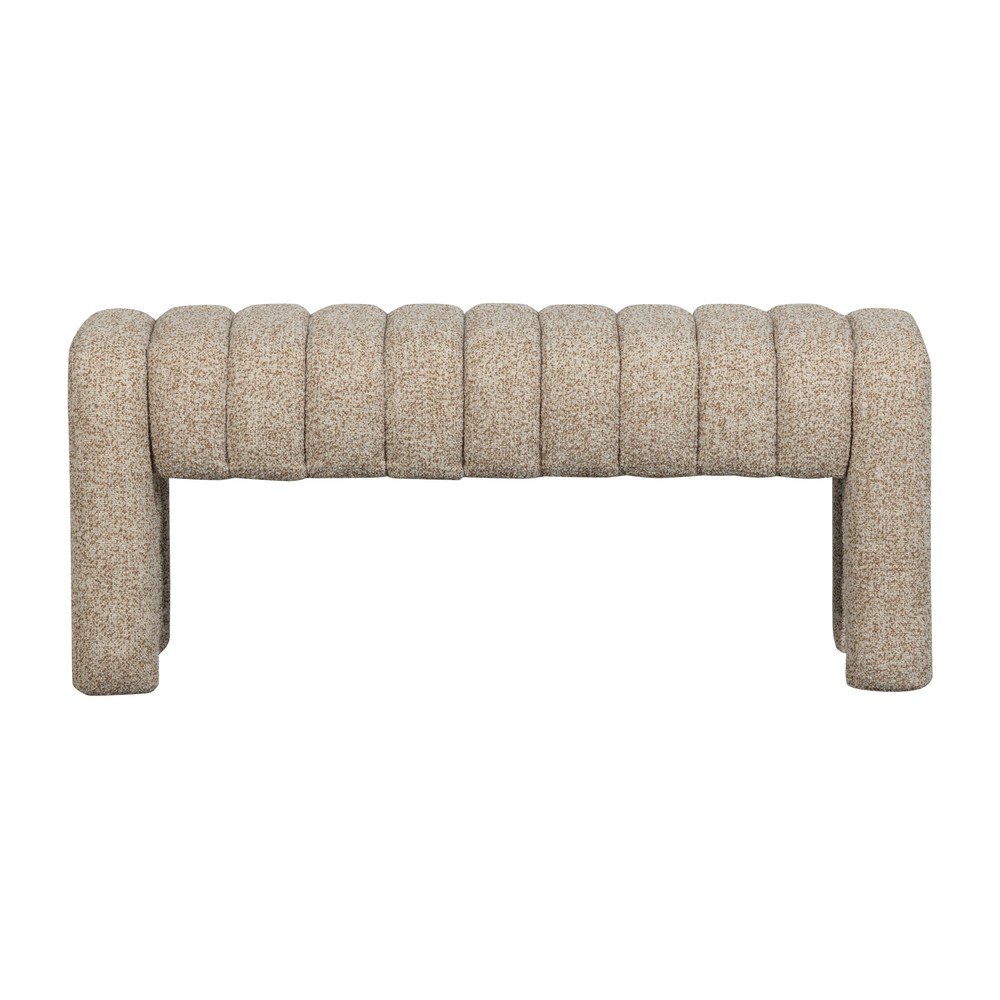 Svetlohnedá polstrovaná lavica z textílie buklé Frex – WOOOD