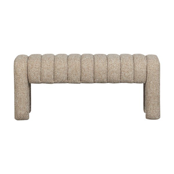 Svetlohnedá polstrovaná lavica z textílie buklé Frex – WOOOD