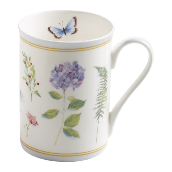 Hrnček z kostného porcelánu Maxwell & Williams Butterfly Garden Mauve, 410 ml