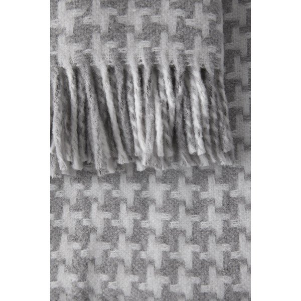 Svetlosivý pléd so vzorom kohútej stopy Euromant Pearls, 140 × 180 cm-image-2