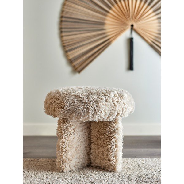 Béžový taburet z umelej kožušiny Frikka – Bloomingville-image-1