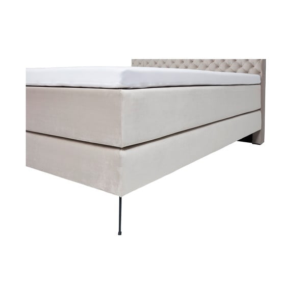 Biela/krémovobiela boxspring posteľ 200x200 cm La Maison – Meise Möbel-image-4