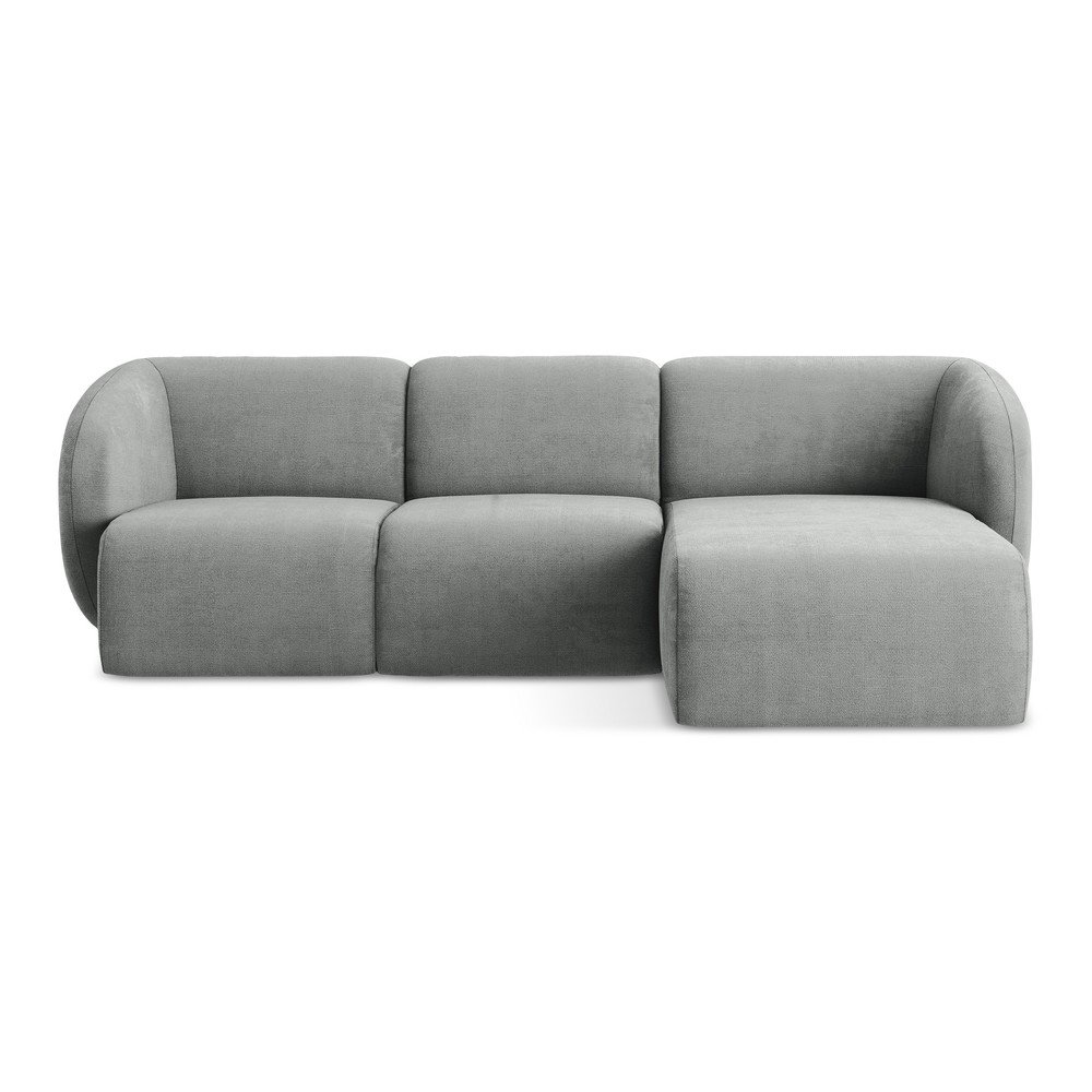 Sivá ženilková rohová pohovka (pravý roh/s leňoškou) Lani – Makamii