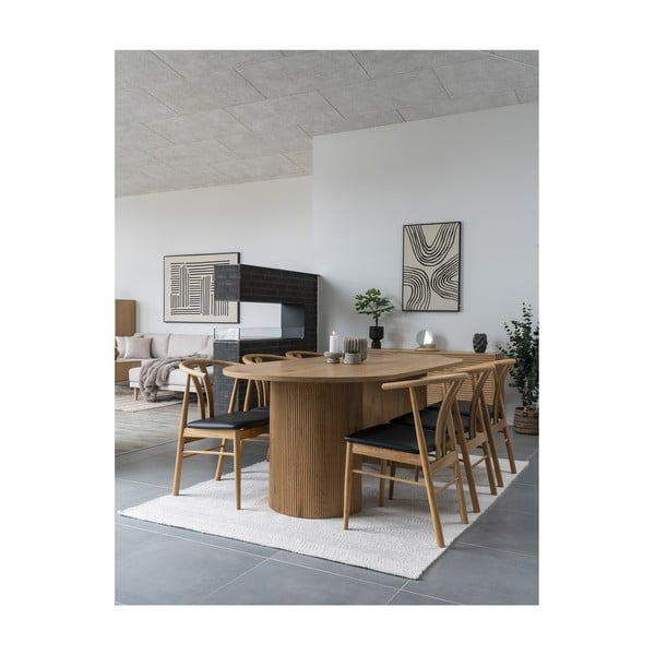 Jedálenská stolička z imitácie kože v čierno-prírodnej farbe Artenara – House Nordic-image-3