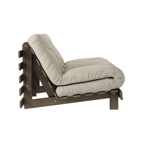 Sivobéžová ľanová rozkladacia pohovka 140 cm Roots Carob – Karup Design-image-4