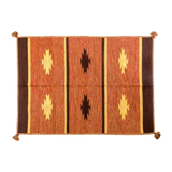 Oranžový ručne tkaný koberec Navaei & Co Kalush Kilim 112, 200 x 140 cm