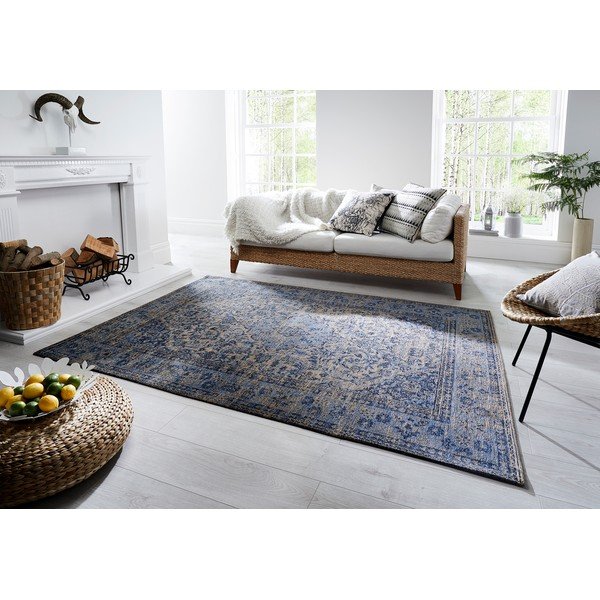 Modrý ručne tkaný koberec Flair Rugs Palais, 120 × 170 cm-image-2