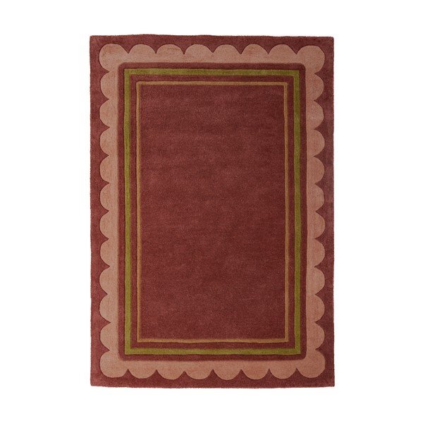 Vínovočervený ručne tkaný vlnený koberec 160x230 cm Lois – Flair Rugs