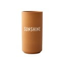 Horčicovožltá porcelánová váza Design Letters Sunshine, výška 11 cm