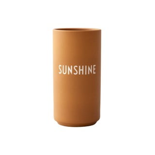 Horčicovožltá porcelánová váza Design Letters Sunshine, výška 11 cm