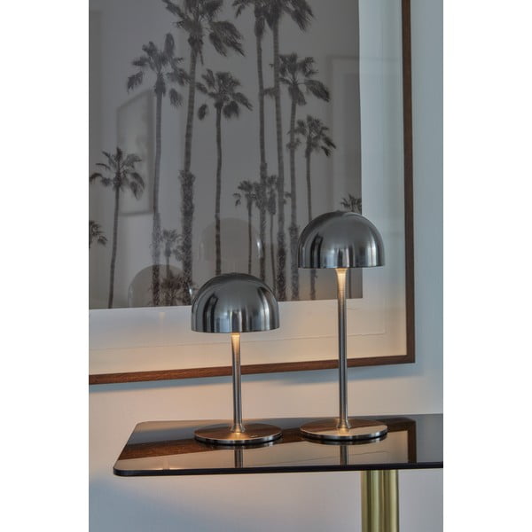 LED stolová lampa na diaľkové ovládanie v striebornej farbe s kovovým tienidlom (výška 30 cm) Tim – Sirius-image-4