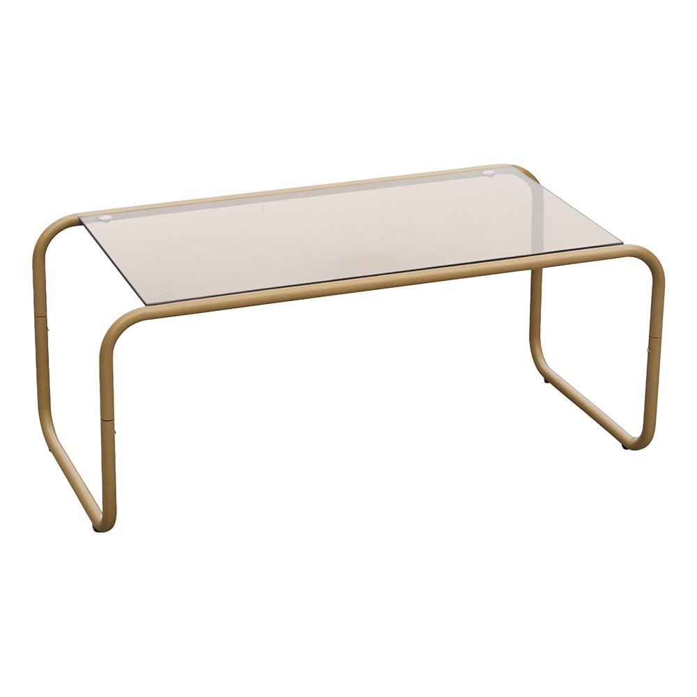 E-shop Hnedý konferenčný stolík so sklenenou doskou 40x80 cm Ventana – Leitmotiv