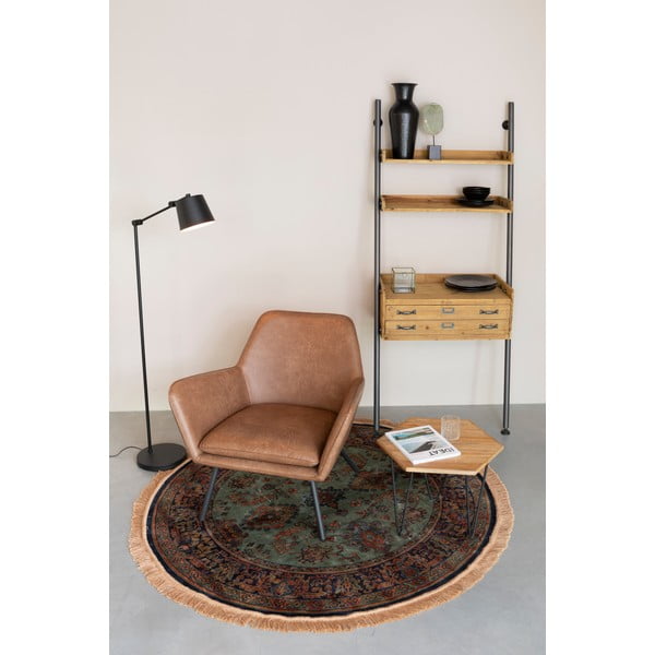 Čierna stojacia lampa s kovovým tienidlom (výška 135 cm) Hajo – White Label-image-2