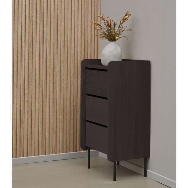 Čierna vysoká komoda v dekore duba 60x108,5 cm Wrap – Bonami Selection-image-1
