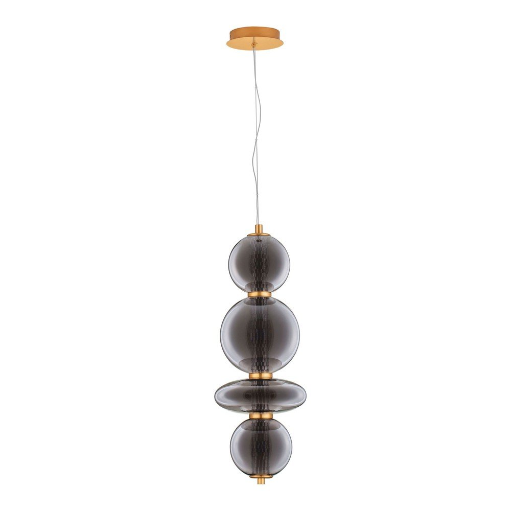 Sivé kovové LED závesné svietidlo so skleneným tienidlom ø 25,5 cm Navi – Nova Luce