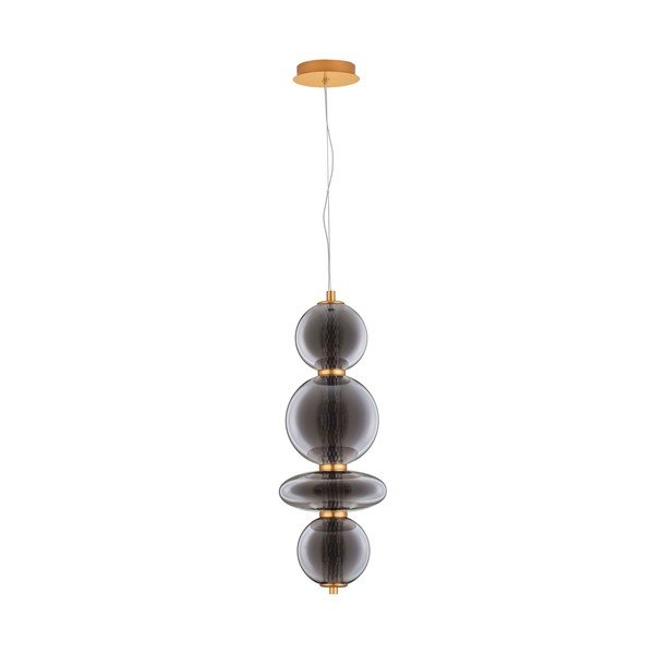 Sivé kovové LED závesné svietidlo so skleneným tienidlom ø 25,5 cm Navi – Nova Luce