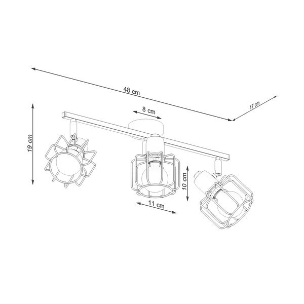Čierne stropné svietidlo ø 10 cm Salom – Sollux-image-4