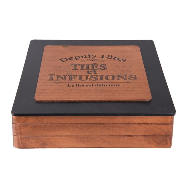 Drevený úložný box na čaj Clayre & Eef Hermesso Grande