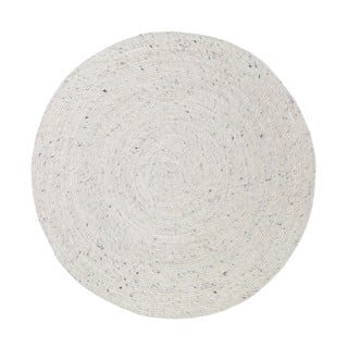 Biely ručne vyrobený koberec zo zmesi vlny a bavlny Nattiot Neethu, ø 140 cm