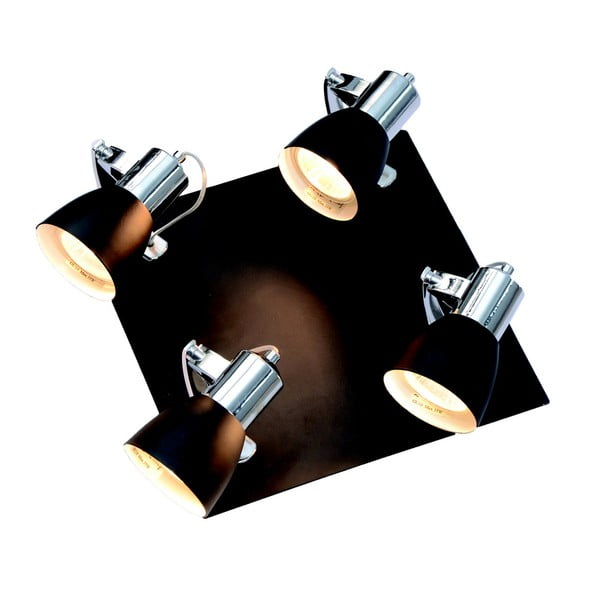 Čierne stropné svietidlo so 4 bodovými svetlami Light Prestige Rawenna