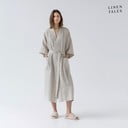 Béžový ľanový župan veľkosť L/XL Summer - Linen Tales