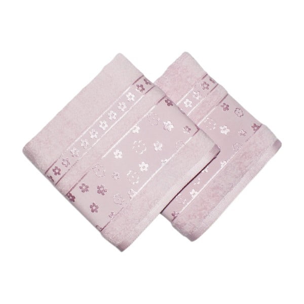 Sada 2 ružových uterákov z bavlny Blossom, 50 × 90 cm