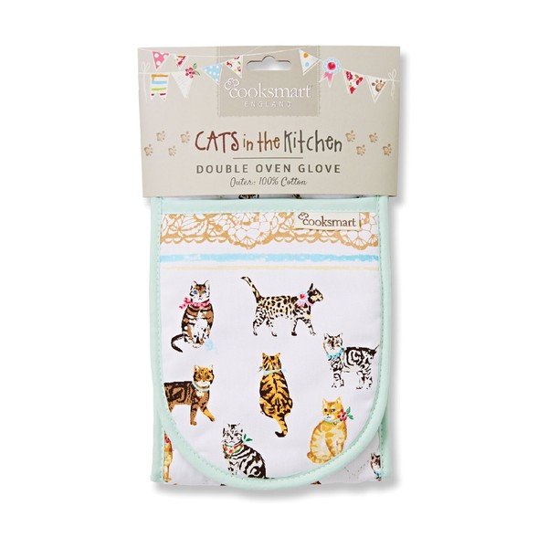 Dvojitá bavlnená chňapka Cooksmart ® Cats on Parade