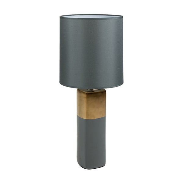 Sivá stolová lampa so základňou v zlatej farbe Santiago Pons Reba, ⌀ 24 cm